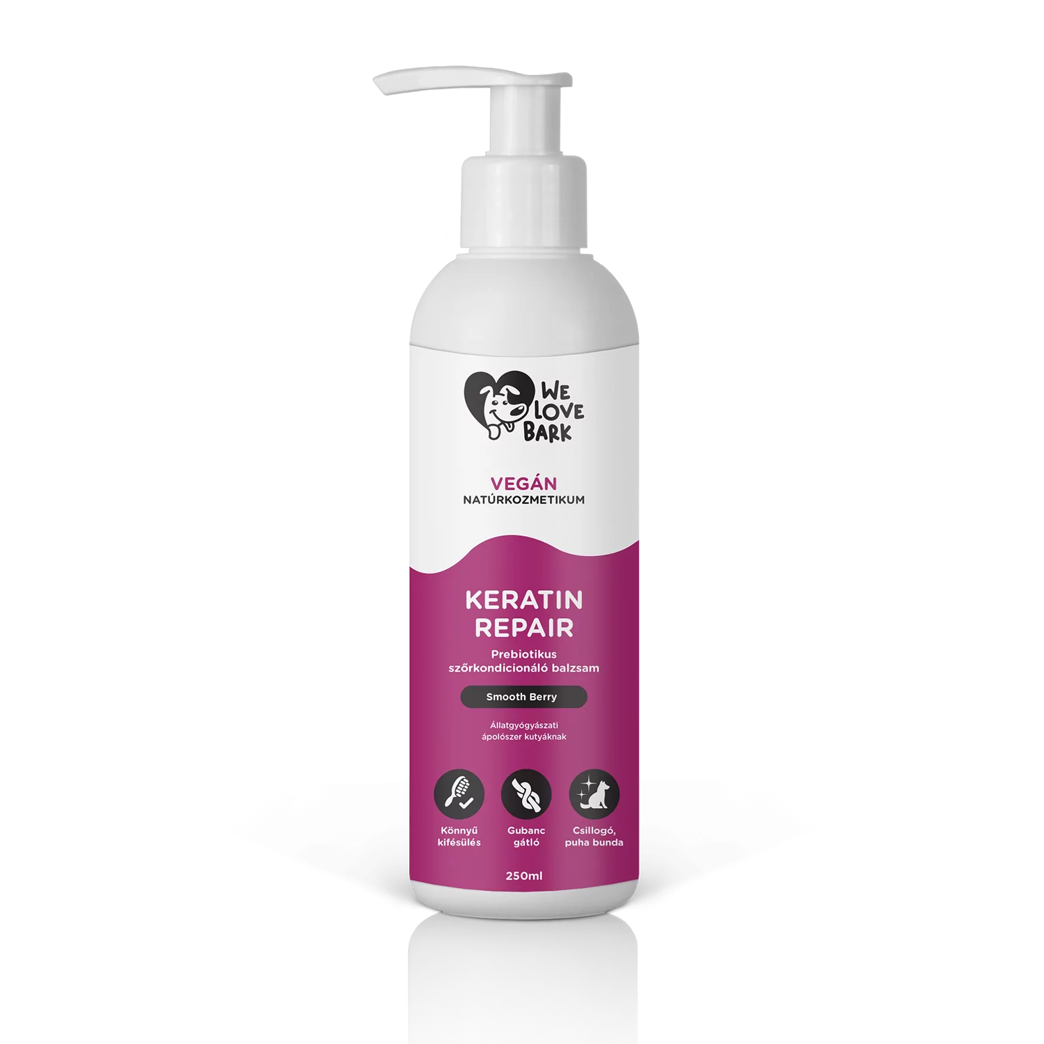 Keratin Repair prebiotikus szőrkondicionáló kutyabalzsam – Selymes szőrzetért (250ml)